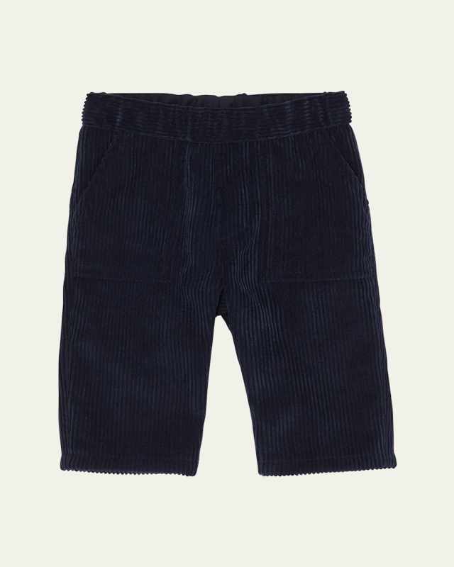 Boy's Logo Patch Corduroy Trousers, Size 6M-3